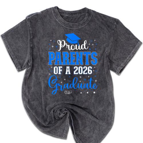 Proud Parents Of a Class Of 2026 Graduate For Graduation Mineral Wash Tshirts - Best Gift Smart