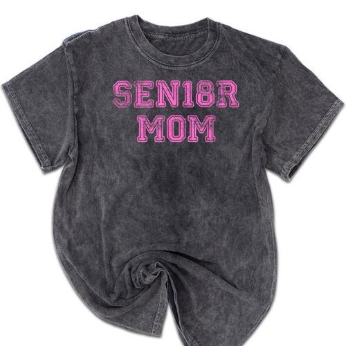 Proud Senior Mom 2018 High School Graduation Shirt Mom Tee Mineral Wash Tshirts - Best Gift Smart