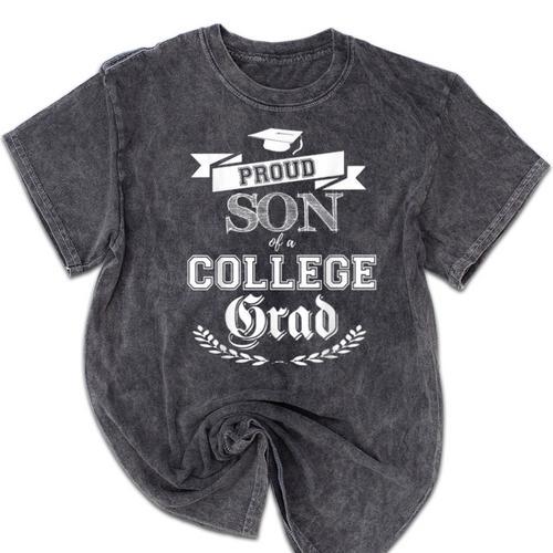 Proud Son Of a College Grad 2019 Family Graduation Shirt Mineral Wash Tshirts - Best Gift Smart