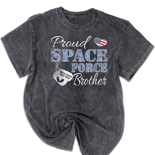 Proud Space Force Brother Space Force Graduation Tee Mineral Wash Tshirts - Best Gift Smart