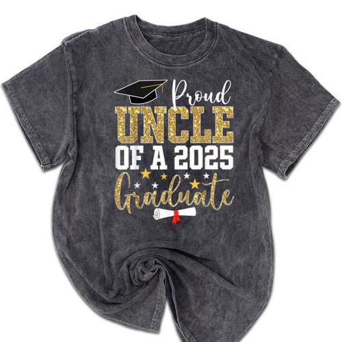 Proud Uncle Of A 2025 Graduate Uncle Graduation 2025 Mineral Wash Tshirts - Best Gift Smart