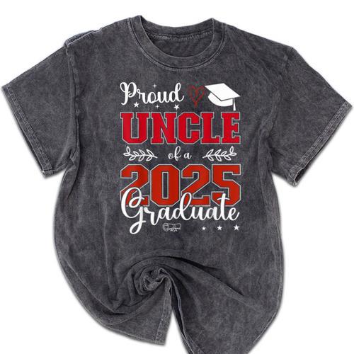 Proud Uncle Of a Class Of 2025 Graduate For Graduation Mineral Wash Tshirts - Best Gift Smart