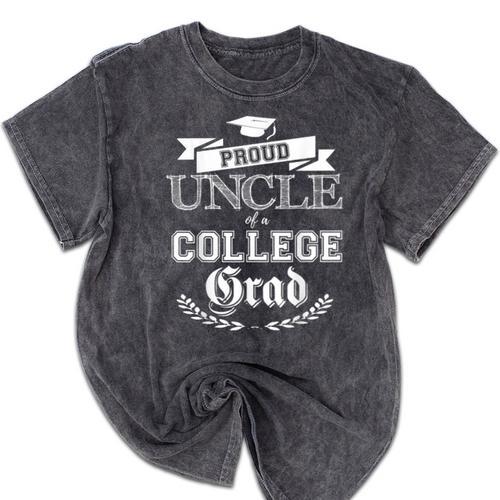 Proud Uncle Of a College Grad 2019 Family Graduation Shirt Mineral Wash Tshirts - Best Gift Smart
