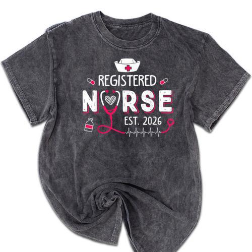Registered Nurse Est 2026 Nursing Student RN Graduation Mineral Wash Tshirts - Best Gift Smart