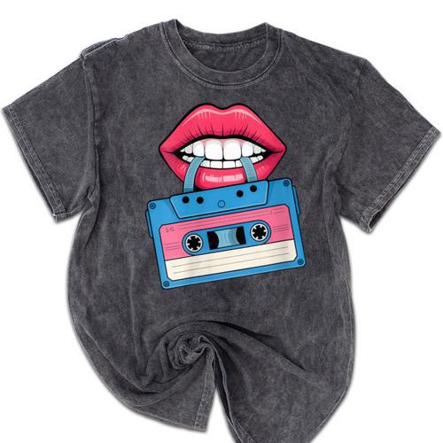 Retro 80s And 90s Cassette Perfect For Nostalgia Mineral Wash Tshirts - Figerry
