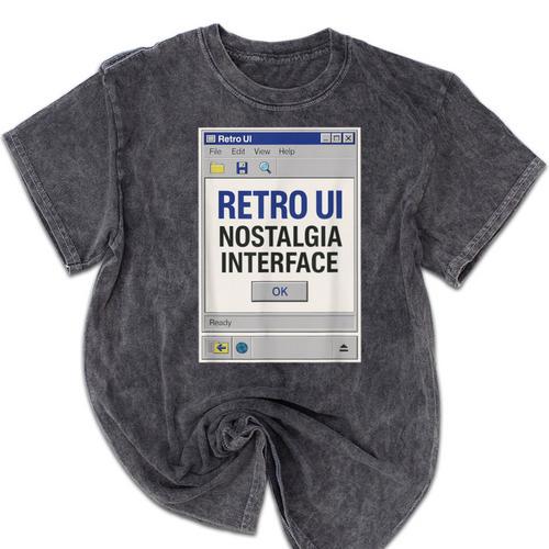 Retro Computer Dialog Box 90s Desktop Interface Nostalgia Mineral Wash Tshirts - Figerry