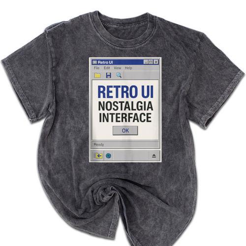 Retro Computer Dialog Box 90s Desktop Interface Nostalgia Mineral Wash Tshirts - Figerry
