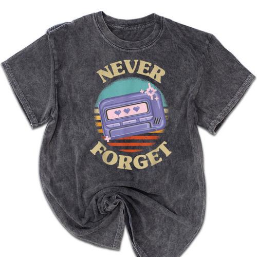 Retro Pager Never Forget Nostalgia Vintage Mineral Wash Tshirts - Figerry