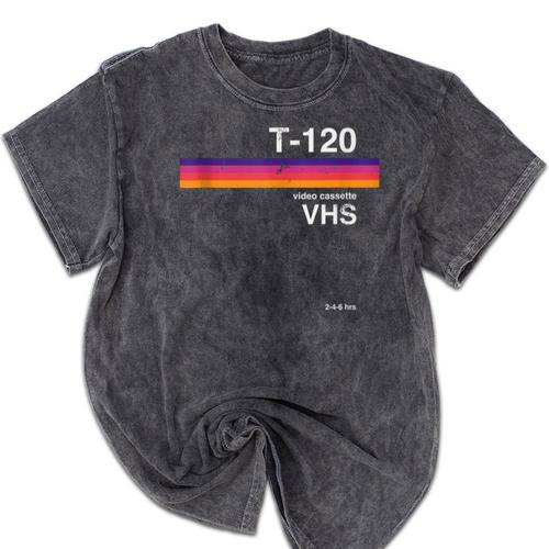 Retro VHS Tape 80s 90s Nostalgia For Movie Fans Mineral Wash Tshirts - Figerry