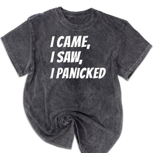 I Came I Saw Joke For Shy Type And Introverts Mineral Wash Tshirts - Raresse