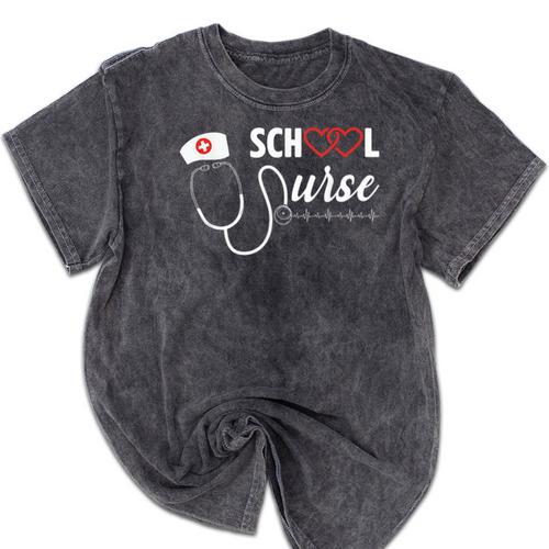 School Nurse Nursing Graduate School Graduation Mineral Wash Tshirts - Best Gift Smart