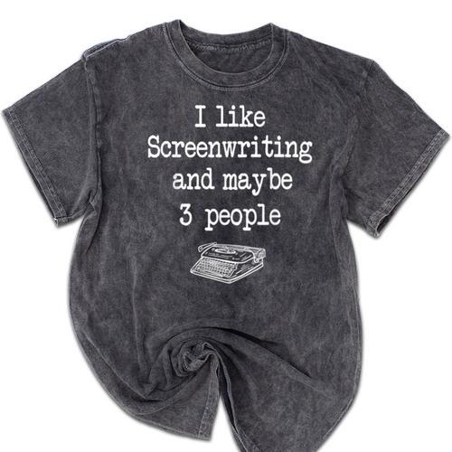 Screenwriter Playwright Writer Scribe Introvert Scriptwriter Mineral Wash Tshirts - Raresse