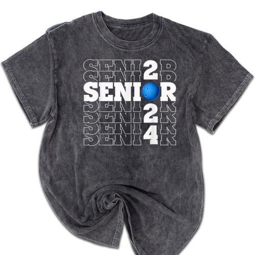 Senior Class Of 2024 Bowling First Day Of School Graduation Mineral Wash Tshirts - Best Gift Smart