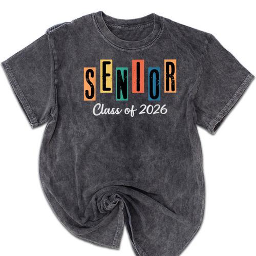 Senior Class Of 2026 Women Men Graduation Class Of 2026 Mineral Wash Tshirts - Best Gift Smart