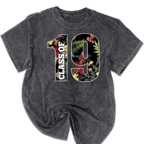 Senior Floral Class Of 2019 Shirt Graduation Idea Mineral Wash Tshirts - Best Gift Smart