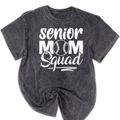 Senior Mom Squad Baseball Class Of 2023 Graduation Mineral Wash Tshirts - Best Gift Smart