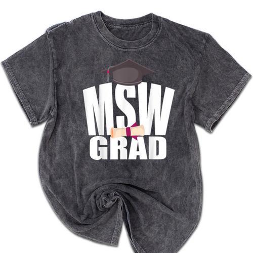 Social Work MSW Graduation Masters Degree Worker 2020 Mineral Wash Tshirts - Best Gift Smart
