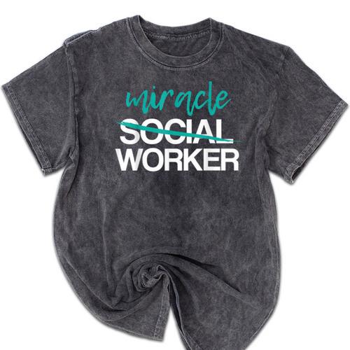 Social Worker Work Month MSW Graduation Masters Mineral Wash Tshirts - Best Gift Smart