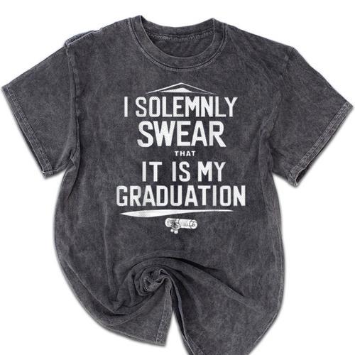 I Solemnly Swear That It's My Graduation Class Of 2024 Grad Mineral Wash Tshirts - Best Gift Smart