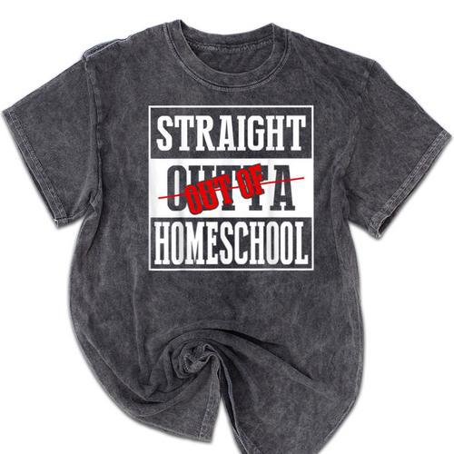 Straight Outta Homeschool Shirt Graduation Mineral Wash Tshirts - Best Gift Smart