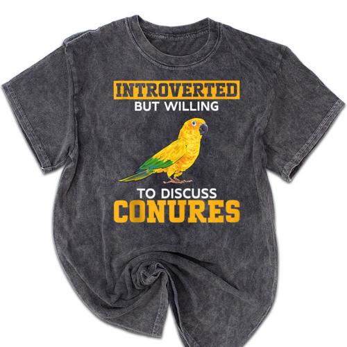 Sun Conure Introvert Parrot Bird Sun Conure Mineral Wash Tshirts - Raresse