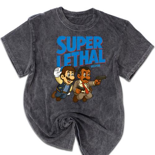 Super Lethal Cute Nostalgia Mineral Wash Tshirts - Figerry