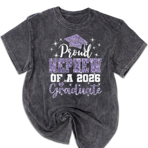 Super Proud Nephew Of 2026 Graduate Senior Graduation Family Mineral Wash Tshirts - Best Gift Smart