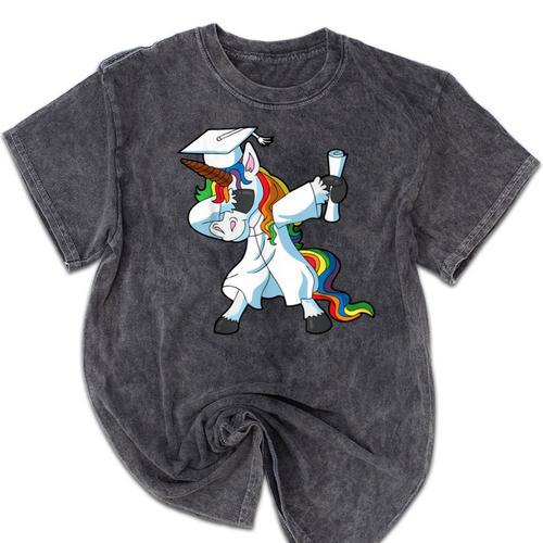 Unicorn Student Graduation 2022 Boys Girls Teenagers Teen Mineral Wash Tshirts - Best Gift Smart