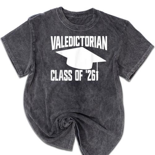 Valedictorian Class Of '26 Graduation 2026 Valedictorian Mineral Wash Tshirts - Best Gift Smart
