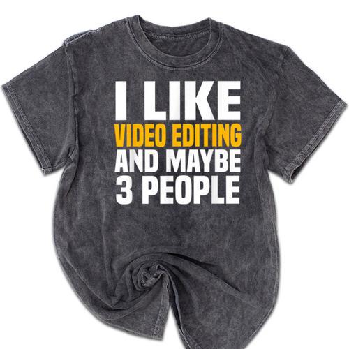 Video Editor Introvert Editing Production Filmmaking Job Mineral Wash Tshirts - Raresse