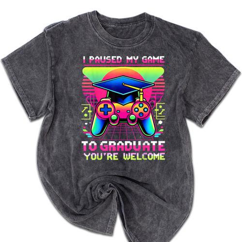 Video Gamer Graduate Graduation Grad Gaming Mineral Wash Tshirts - Best Gift Smart