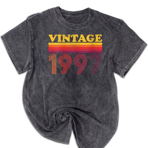 Vintage 1997 Retro Style 90's Born Nostalgia Vibes Birthday Mineral Wash Tshirts - Figerry