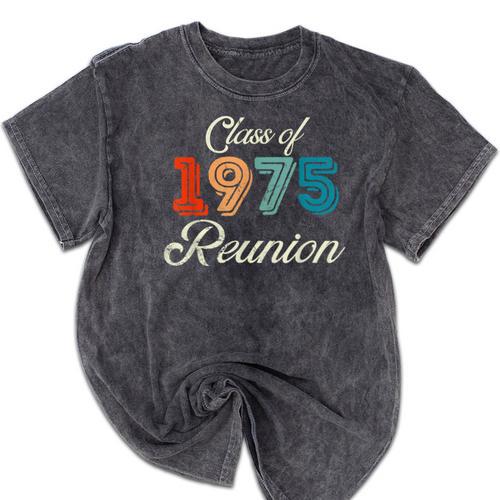 Vintage Class Of 1975 Reunion 50th Graduation Classmate Cool Mineral Wash Tshirts - Best Gift Smart