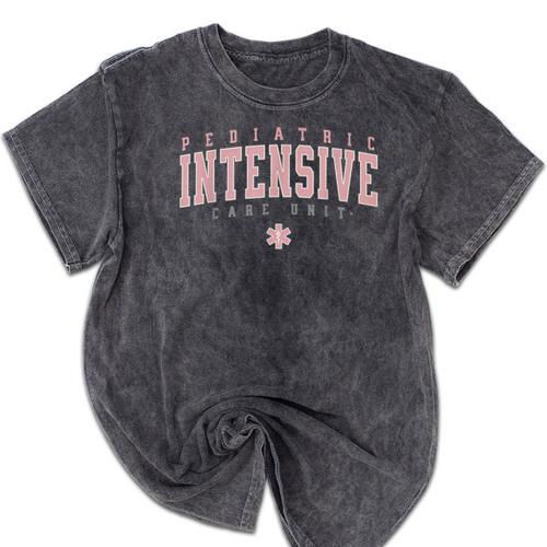 Vintage Pediatric Intensive Care Unit PICU Nurse Graduation Mineral Wash Tshirts - Best Gift Smart