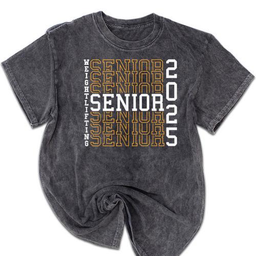 Weightlifting Senior Night Senior 2025 Graduation 42 Mineral Wash Tshirts - Best Gift Smart