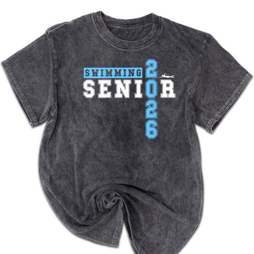 Women's Swimming Senior Night Swim Senior 2026 Graduation 39 Mineral Wash Tshirts - Best Gift Smart