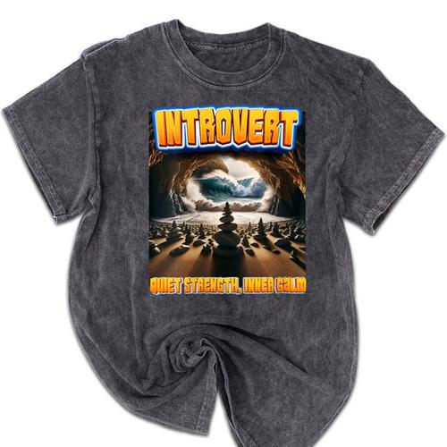 World Introvert Day Quiet Strength Inner Calm Mineral Wash Tshirts - Raresse