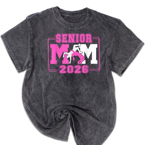 Wrestling Senior Mom Wrestling Senior 2026 Graduation Mineral Wash Tshirts - Best Gift Smart