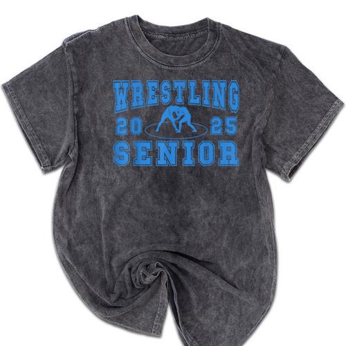 Wrestling Senior Night Wrestling Senior 2025 Graduation 44 Mineral Wash Tshirts - Best Gift Smart