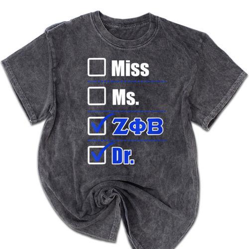 Zeta Phi Beta Doctor Graduation Zeta Phi Beta HBCU Doctor Mineral Wash Tshirts - Best Gift Smart