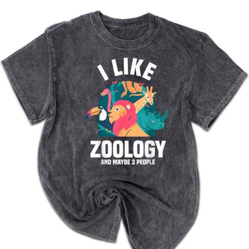Zoologist Scientist Wildlife Biologist Zoology Introverted Mineral Wash Tshirts - Raresse