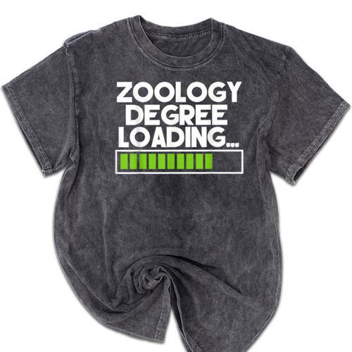 Zoology Degree Loading Zoologist Graduation Student Tee Mineral Wash Tshirts - Best Gift Smart