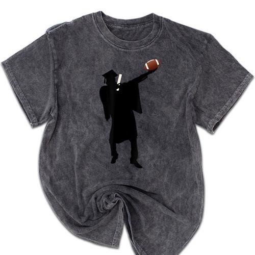 2019 Football Graduation Dab Shirt- Dabbing Graduate Mineral Wash Tshirts - Best Gift Smart
