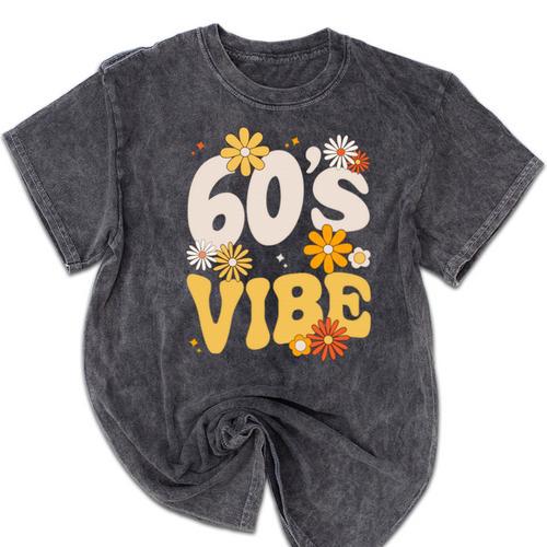 60's Vibe Vintage Nostalgia Mixtape Era 1960s Party Groovy Mineral Wash Tshirts - Figerry