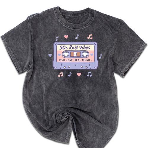 90s RNB Vibes Cassette – Retro Music Nostalgia RNB Cassette Premium Tri-Blend Mineral Wash Tshirts - Figerry