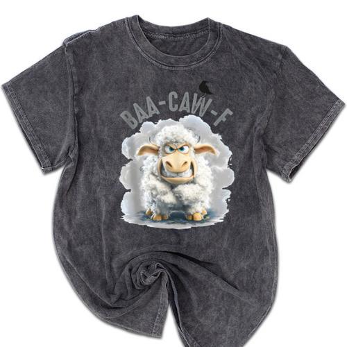 Back Off – Sheep Baa Crow Caw Pun For Introverts Mineral Wash Tshirts - Raresse