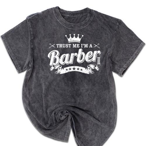 Barbershop Barber School Graduation Shirt Mineral Wash Tshirts - Best Gift Smart