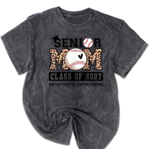 Baseball Senior Class Of 2027 Senior 2027 Graduation Women Mineral Wash Tshirts - Best Gift Smart