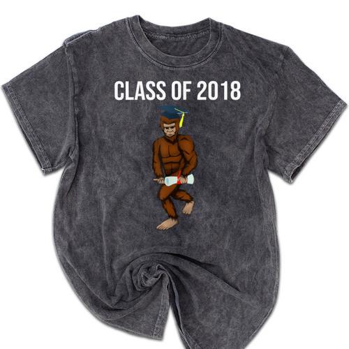 Bigfoot Graduation Shirt Class Of 2018 College Boys Mineral Wash Tshirts - Best Gift Smart