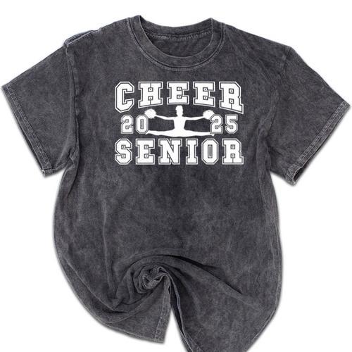 Cheerleading Senior Night Cheer Senior 2025 Graduation 1 Mineral Wash Tshirts - Best Gift Smart